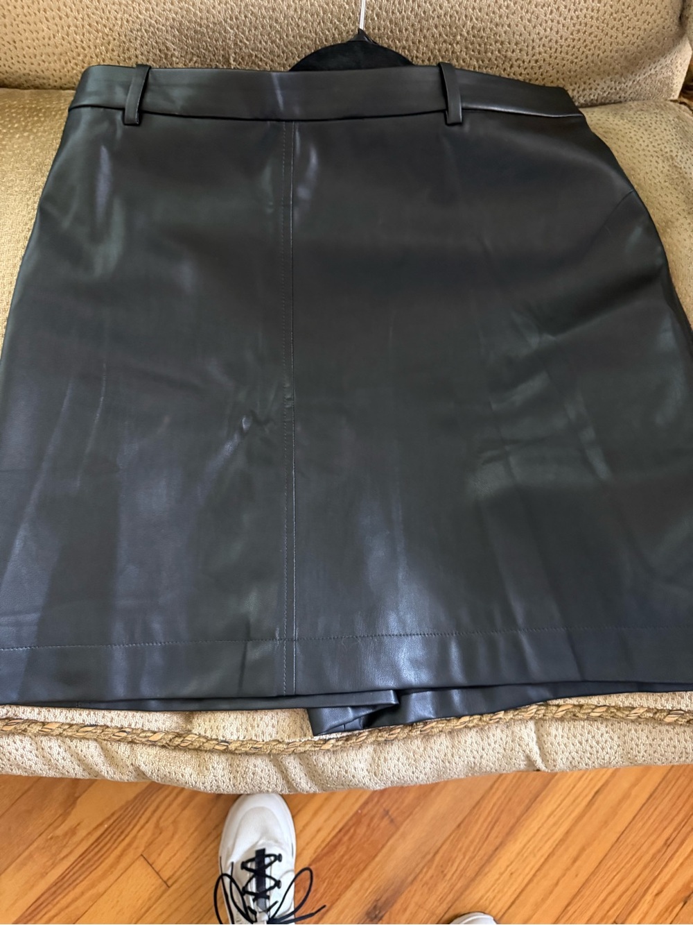 J Crew Classic Black Faux Leather Skirt
